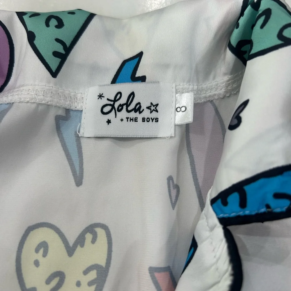 Lola And The Boys🌈 Colorful Heart Print Kids Pajamas